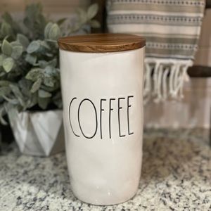 Rae Dunn Coffee Cellar with Wood Lid